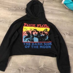 Small Pink Floyd cropped hoodie
